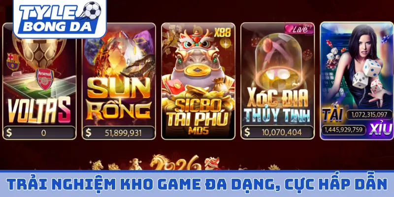 Trải nghiệm kho game đa dạng, cực hấp dẫn